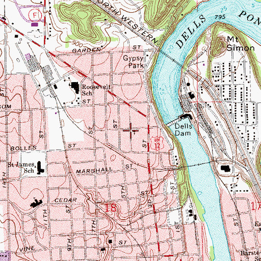 Topographic Map of The Church of Jesus Christ of Latter Day Saints, WI