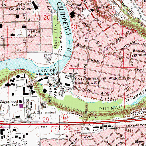 Topographic Map of Eau Claire County Guidance Clinic, WI