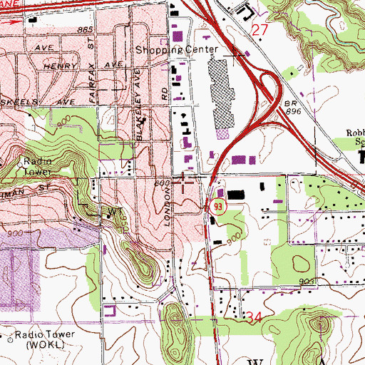 Topographic Map of Eden Cell Church, WI