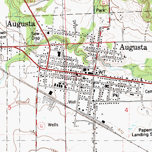 Topographic Map of First Baptist Church, WI