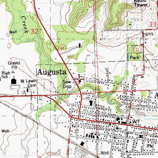 Topographic Map of Grace Evangelical Lutheran Church, WI