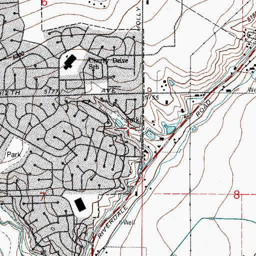 Topographic Map of Holly Park, CO