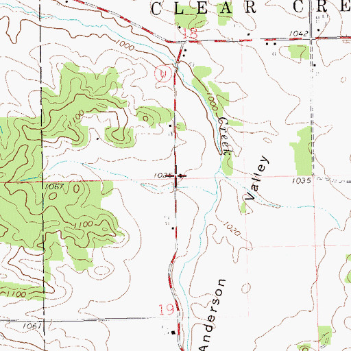 Topographic Map of Kneeland School (historical), WI