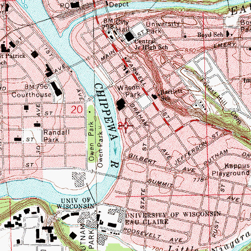 Topographic Map of Lutheran Home for the Aged, WI