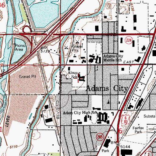 Topographic Map of Alsup Elementary School, CO