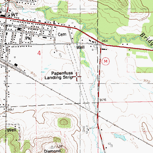 Topographic Map of Papenfuss Landing Strip (historical), WI