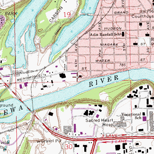 Topographic Map of Pentecostal Assembly Church, WI