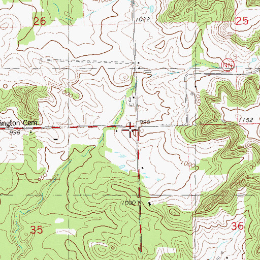 Topographic Map of Pineview School (historical), WI