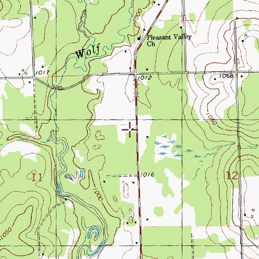 Topographic Map of Pleasant Valley School (historical), WI