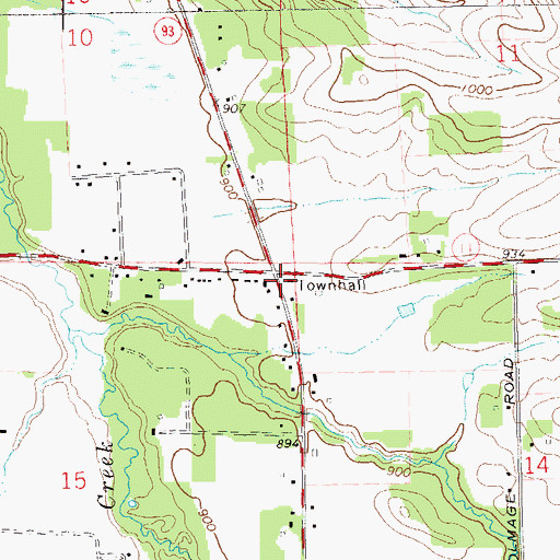 Topographic Map of Porter School (historical), WI