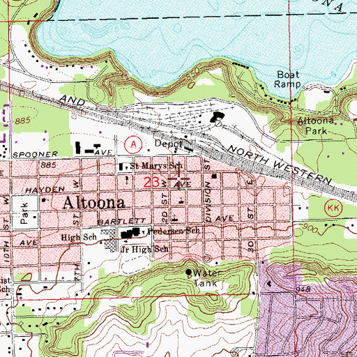 Topographic Map of Saint Lukes Anglican Episcopal Church, WI
