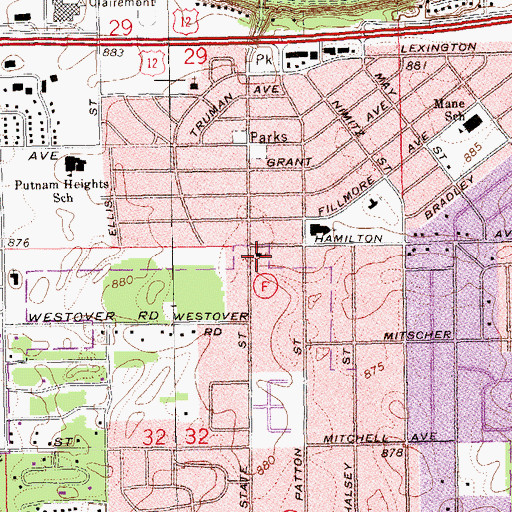 Topographic Map of Saint Mark Lutheran Church, WI