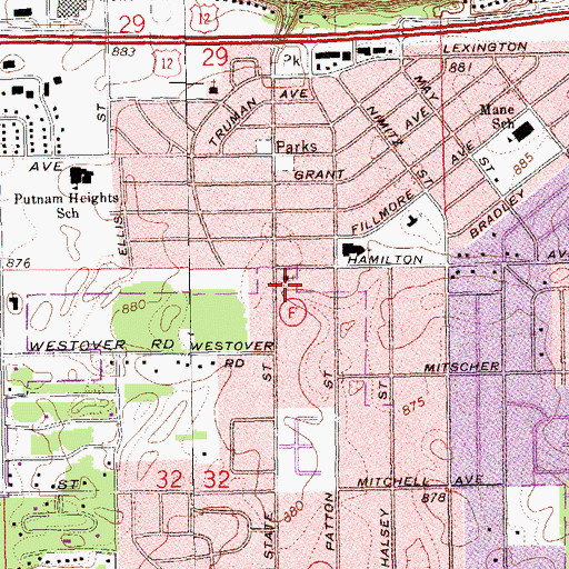 Topographic Map of Saint Mark Lutheran School, WI