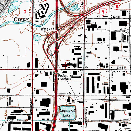 Topographic Map of Mapleton High School (historical), CO