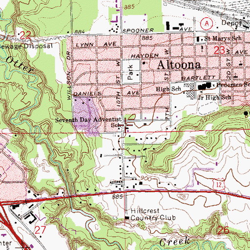 Topographic Map of Seventh Day Adventist Church, WI