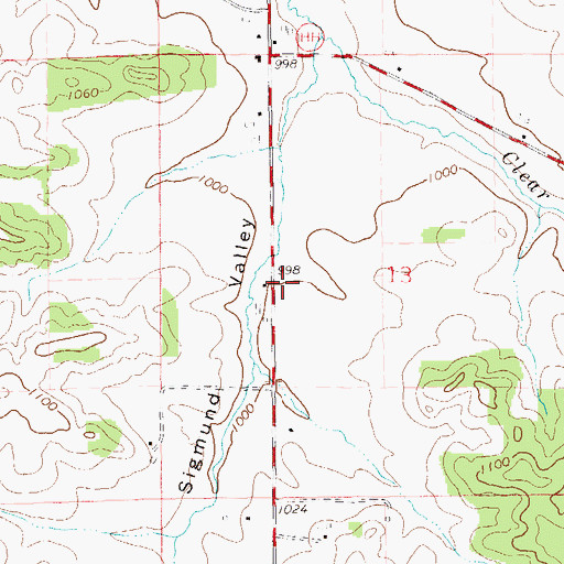 Topographic Map of Shaw School (historical), WI