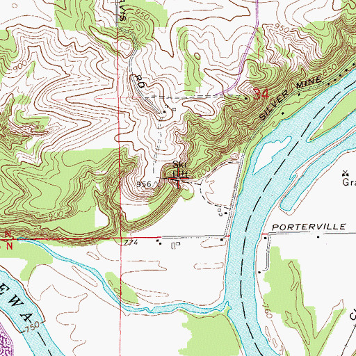 Topographic Map of Silver Mine Hill Ski Jump, WI