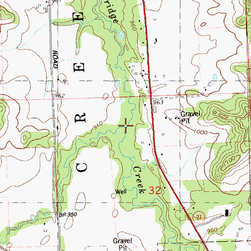 Topographic Map of Thompson Valley Creek, WI
