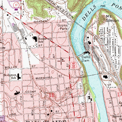 Topographic Map of United Christians New World, WI