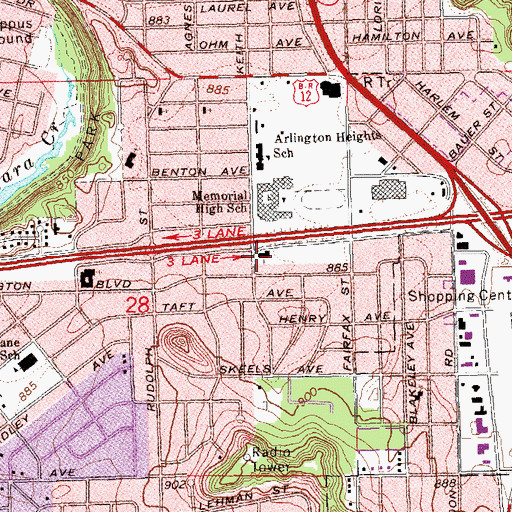 Topographic Map of Wesleyan Church, WI