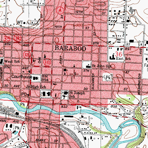 Topographic Map of Advent Christian Church (historical), WI