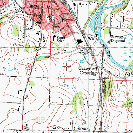 Topographic Map of Baraboo Golf Club, WI