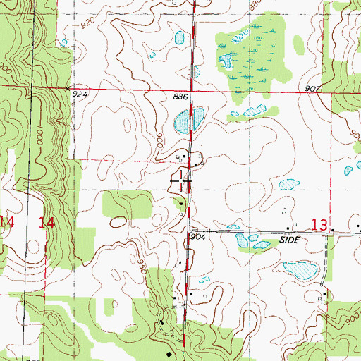 Topographic Map of Best Ever School (historical), WI