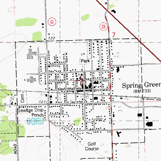 Topographic Map of Bossard Memorial Library, WI