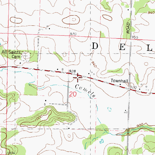 Topographic Map of Central Dellona School (historical), WI