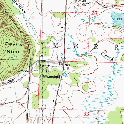 Topographic Map of Chapel Hill School (historical), WI
