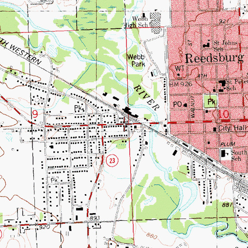 Topographic Map of Community Church of Nazarene, WI