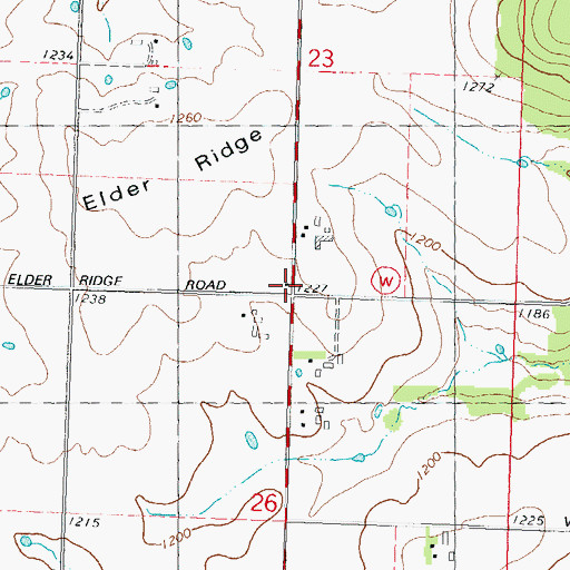 Topographic Map of Elder Ridge School (historical), WI