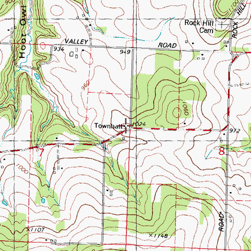 Topographic Map of Fairview School (historical), WI