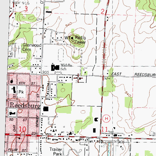 Topographic Map of Faith Lutheran Church, WI