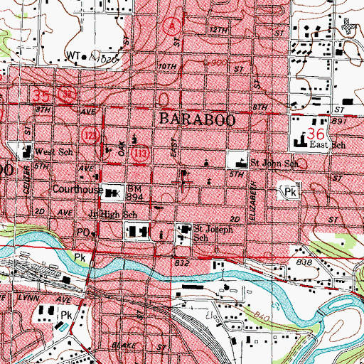 Topographic Map of First Church of Christ Scientist, WI