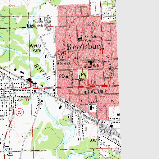 Topographic Map of First Presbyterian Church, WI