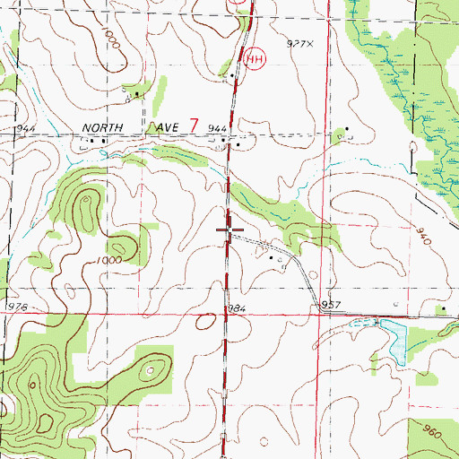 Topographic Map of Fox Creek School (historical), WI