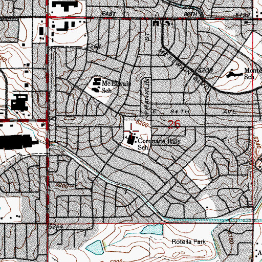 Topographic Map of Coronado Hills Elementary School, CO