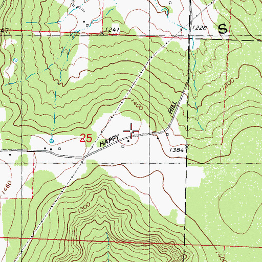 Topographic Map of Happy Hill School (historical), WI