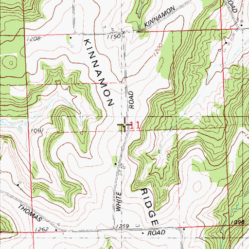 Topographic Map of Hickory Grove School (historical), WI