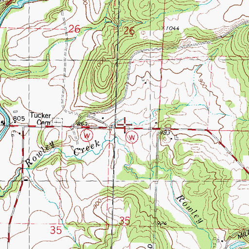 Topographic Map of Ikey School (historical), WI