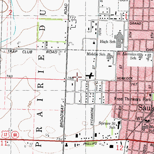 Topographic Map of Junge Park, WI
