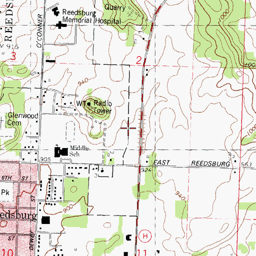 Topographic Map of Nishan Park, WI