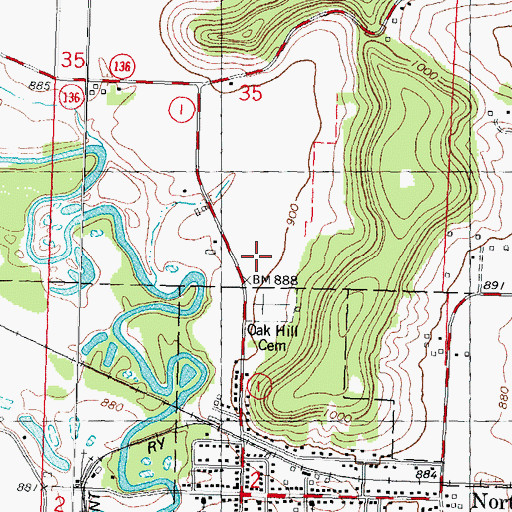 Topographic Map of North Freedom Elementary School, WI