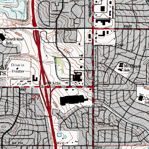 Topographic Map of Sunhealth Speciality Hospital For Denver (historical), CO