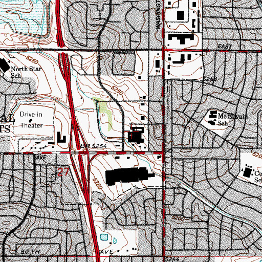 Topographic Map of Sunhealth Speciality Hospital For Denver (historical), CO