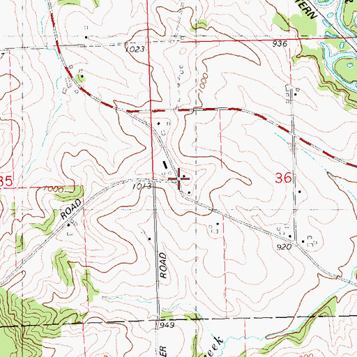 Topographic Map of Oak Hill School (historical), WI