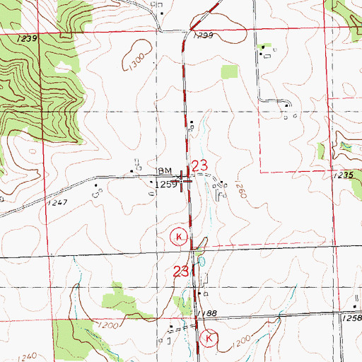 Topographic Map of Oakland School (historical), WI