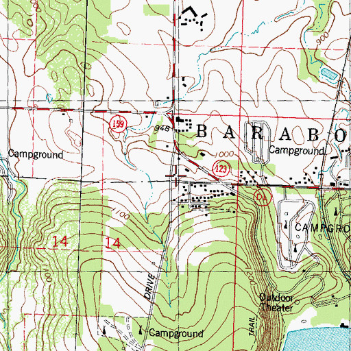 Topographic Map of Parkview School (historical), WI