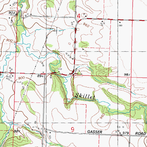 Topographic Map of Pewits Nest School (historical), WI